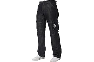 ZE ENZO ENZO Mens Designer Cargo Combat Jeans Denim Pants All Waist Sizes