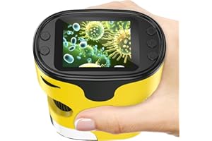 BEBANG 1000X Microscope Numérique Portable pour Enfants - Écran 4K 2,0", Electronique, Rechargeable, avec Kit de Lames - Mini Scope de Poche Cadeaux Éducatifs pour 4-12 Ans