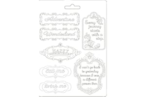 Stamperia International K3PTA590 Soft Mould Wonderland Plates Weiche Form – Alice im Wunderland Teller, verschieden, A5