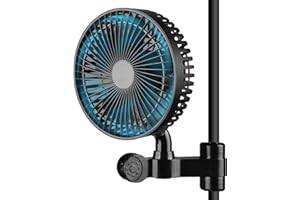 Inoamity Ventilatore con Clip Oscillante per Grow Box - Motore EC 10W, 4 Velocità, 550m³/h Flusso Aria, 32dB Silenzioso, per Piante Idroponica/Serra/Indoor Circolazione di Ventilazione, Nero