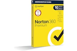 NORTONLIFELOCK Norton 360 Premium 2025, Antivirus 10 dispositivi,15 mesi, prodotto fisico