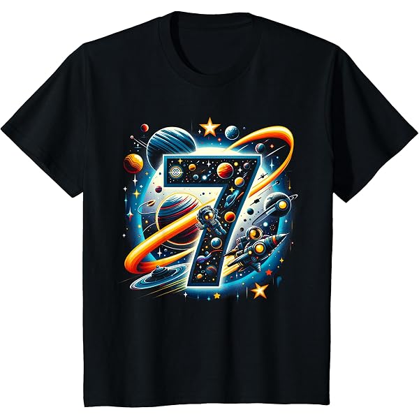 Kinder T-Shirt „7. Geburtstag“ Für Jungen – Dunkelblau, 100 % Baumwolle, Größe 128 (7/8 Jahre)