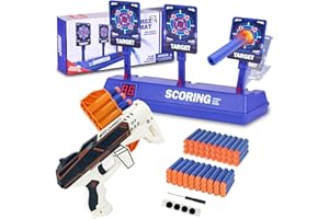FOR21JOYS Zielscheibe für Nerf Pistole,Elektronische Wertung Automatisches Zurücksetzen Digitale Ziele für Nerf Gun Spielzeug,Weihnachten Geburtstags Geschenke Spielzeug für 6 7 8 9 10 Jahre Kinder Junge