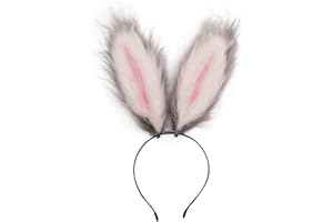 Fxaelian Cosplay Rabbit Bunny Long Ears Hair Clips Headband Hairband Hair Hoop