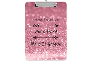 ‎PIASOENC Piasoenc Kunststoff Klemmbrett, Niedliche dekorative Klemmbretter, 31,5 x 22,5 CM, A4 Standard Letter Größe hart Klemmbrett mit Metall-Clip, Büro Klemmbretter für Studenten, Büro, Hart arbeiten
