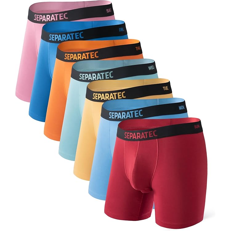Separatec Heren boxershorts, herenonderbroeken van bamboeviscose, ademend en zacht, dubbele buidel ontwerp, verpakking van 3 of 6 stuks, wit x 3., XL