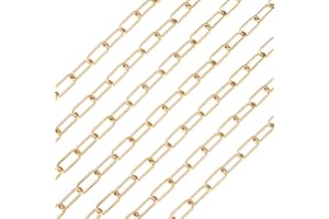 PH PANDAHALL PandaHall, Catena a maglie ovali in acciaio inox, larghezza 7 mm, lunghezza 5 m, con ganci di chiusura, per collane per donne e ragazze