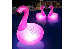 DeeprBling Lampe Piscine Flottante Flamant Rose, Lampe de piscine à Flamant Gonflable, Lumière flottante Piscine Flamant, lampe Flottante Flamant étanche pour Bassin, Jardin - 1 Pièce