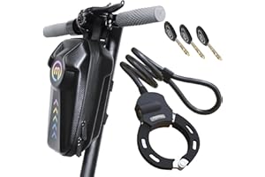 Mezelon Candado de Bicicleta Con Bolsa, 100 cm/13,5 mm Para Bicicletas Eléctricas y Patinetes, Antirrobo, Ideal Para Scooters