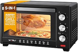 WOLTU BF12sz miniugn 32 liter med timer avtagbar smulbricka 100-250 ℃ 1600 W, miniugn för pizzabröd, kycklingvingar