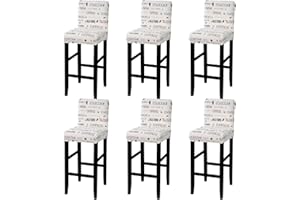 papasgix Coprisedia Elasticizzato con Schienale, Fodera corprisedia Lavabile Rimovibile Universale Elastico per Sgabello Alto Quadrato da Bar, Casa,Caffettiere,Festa(Macchiato,6 Pezzi)