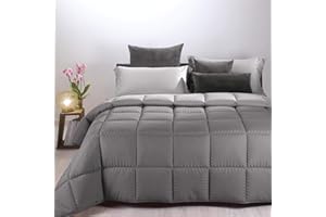 Caleffi Trapunta Modern Matrimoniale Microfibra Tinta Unita Grigio