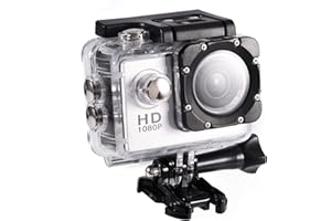 YOSOO HEALTH GEAR Action Camera, Videocamera Sportiva, Videocamera Da Moto Impermeabile Subacquea da 30m, Videocamera HD DV con Angolo di 90 Gradi con Kit di Accessori di Montaggio, Action Cam Argento
