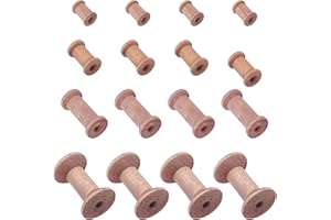 PH PandaHall 40 Pezzi Bobine Vuote in Legno di 4 Dimensioni Bobine di Filo Vuote in Legno Bobine per Tessitura Filo Marrone Bobine Vintage per Filo da Ricamo, Nastro Pom, Artigianato e Cucito