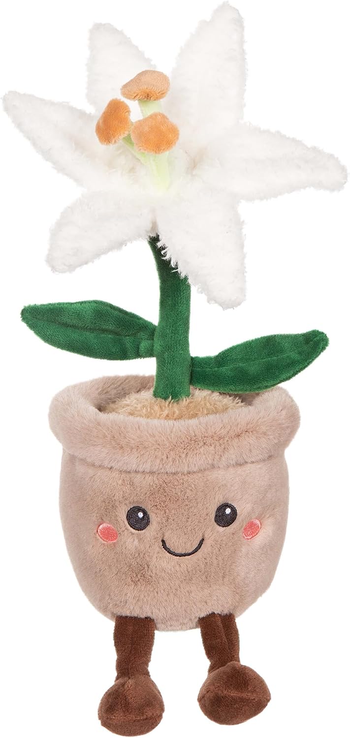Gipsy Toys - Mimi Flowers - Peluche Flor Lirio con Maceta Topo - 24 cm - Idea Regalo Niños y Adultos - Peluche Kawaii - Suave y Lavable - Peluche Flor Positiva