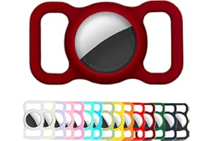 WufWuf Pet Silicone AirTag Holder for Cat and Dog Collars - GPS Finder Locator Tracker Case, Anti-Lost Device Holder, Air Tag Dog Collar Accessory (Wine Red)