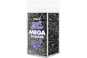 Hemway Glitter MEGA Artigianato Shaker 425g nero Chunky 1/40" 0,025" 0.6mm polvere poliestere decorazione della resina Tumblers Pittura Arte della tavola di nozze
