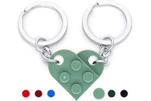 NumeroPhi - Llaveros Pareja Corazon, Matching Brick Keychain, Llaveros Novios, Llavero Enamorados, Lavero De Bloque De Amor