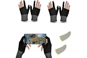 BAYINBROOK PUBG Mobile Game Finger Sleeve,Touchscreenhandschuhe, leitfähige Faserfingerspitzen, atmungsaktiv, schweißfest, rutschfest, ultradünn, geeignet für Android IOS-Handyspiele. (2 Pairs)