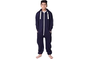 NOROZE Christmas Pjs for Boys Onesie Plain Fleece hooded onesies for girls Sleepsuit Loungewear Jumpsuit for Kids Unisex UK Sizes 5-13 years