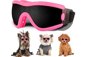 NICERINC PET Small Dog Sunglasses with Adjustable Strap UV Protection, Winproof Puppy Sunglasses, Suitable for Dogs Eyes Protection?Soft Dog Goggles