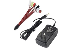 AMK Cargador de batería de coche inteligente RC para batería de 4.8 V 7.2 V 8.4 V 9.6 V, cargador de coche RC para batería T-raxxas 2.4V-12V NiMH/NiCD