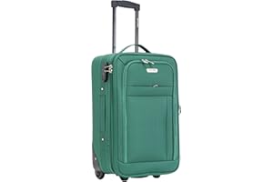 SKYLARK LUGGAGE 20" Cabin Carry On Suitcase Super Lightweight Luggage 20% Expandable 2 Wheel Soft Shell Luggage with Built in Combination Lock for All Airlines EasyJet Ryanair British Airways 55x35x20