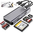 TERRIFI 5 in 1 Multi Memory Card Reader, Aluminum SD/TF/CF/MS/M2/Micro SD Adapter for iPhone/iPad, USB C and USB A Devices, No Application Required, Plug and Play