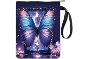 CRASPIRE Custodia per Libri con Farfalla in Cristallo con Cerniera Regali per Gli Amanti dei Libri Copertina Rigida Tasca per Libri Impermeabile Custodia Protettiva Tasca Frontale Custodia per Donne