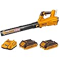 INGCO Cordless Leaf Blower, Brushless Motor, Variable Speed, with 2 pcs Battery Packs & Charger, for Car Cleaning, Gardening Work, Dirt Cleaning