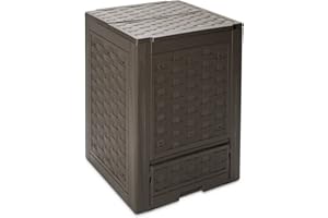 TOOMAX Composter rattan da giardino, in plastica riciclata, 300L, colore marrone