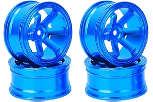 Tbest 4 Pcs RC Car Wheel Hub Aluminum Alloy Wheel Hub Universal 1/10 (Blue)