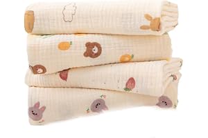 PithCogent Muslin rapdukar |rapdukar för spädbarn, 4-pack baby swaddle filt, mjuk muslin bomull babyfiltar, fleranvändning rap för nyfödda, 80 x 80 cm