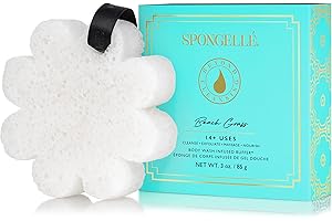 Spongellé Boxed Flower Shower Body Wash Infused Buffer, Beach Grass