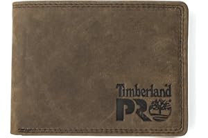 Timberland PRO Męski skórzany portfel RFID ze zdejmowanym portfelem na karty, ciemnobrązowy/pullman, jeden rozmiar