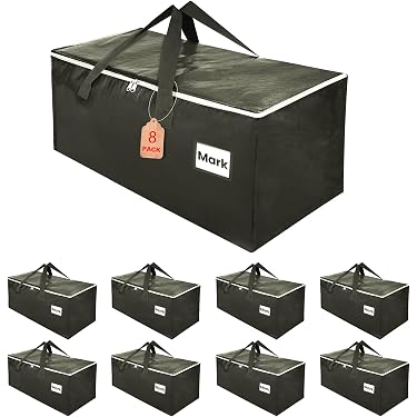 Rangement Sac en charbon bambou avec Zipper, grand Durable peut pliable