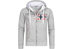 Geographical Norway - Felpa con Cappuccio in Pile, da Uomo, Modello Gisland, Disponibile in 4 Colori (S-XXXL)