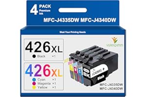 YUANQIMM LC426XL LC 426XL Wkłady Atramentowe kompatybilne z Brother LC426XL LC-426XLVAL Wkłady Atramentowe do Brother MFC-J4340DW MFC-J4335DW MFC-J4540DW MFC-J4535DW (Czarny/Cyjan/Magenta/żółty)