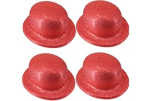 Time to Sparkle Glitter Bowler Hat Unisex Gangster Style Plastic Party Hats Fancy Dress Party Headwear Accessory