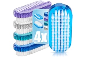 COM-FOUR® 4X Brosse de Lavage des Mains aux Couleurs Vives - brosses à Ongles pour Le Nettoyage des Mains et des Ongles - Brosse de Nettoyage pour Les Mains et Les Ongles (4 pièces - Solide)