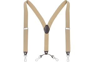 Ausukler Bretelle da uomo extra forti 3,5 cm di larghezza con gancio girevole Heavy Duty Men Braces nero