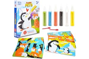 Sabbiarelli Sand-it For Fun - Kit Pianeta Cuccioli, Set Lavoretti Creativi da Colorare con la Sabbia, Gioco 2 in 1 Educativo e Associativo, Attività Manuale, Idea Regalo Compleanno o Natale Bambini 3+
