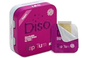 OQO Diso Hapi Tum - Digestive Enzyme Supplements with Probiotics - Tin of 30 Oral Dissolvable Strips with Fast Absorption for Gut Health, Vegan, Sugar-Free, Gluten-Free (Berry Blast Flavour)