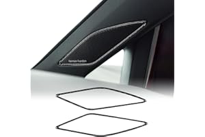 KUNGKIC Cadre de trompette en fibre de carbone pour intérieur de porte - Autocollant décoratif - Colonne A - Cadre audio compatible avec Volkswagen Golf 8 2020 2021 2022 2023 - Accessoires noirs