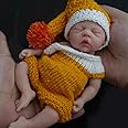 MYREBABY Complete Silicone Doll with Preemie Microphone 7 Inch Realistic Alisa Rebirth Mini Doll Superprice for Children Anti Stress (Girls)