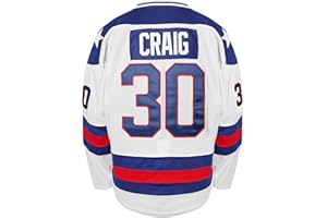 WUDU 1980 USA Hockey Olímpico #21 Mike Eruzione #17 O'Callahan #30 Jim Craig Miracle On Ice USA Jersey Blanco Azul