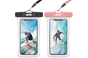 JOTO 2 Stück Wasserdicht Handyhülle 7.5 Zoll Unterwasser Tasche Waterproof Phone Case für iPhone 14 13 12 11 Pro Max/Galaxy S22 S21 A13 A53 und Weiteren Smartphones -SchwarzPink