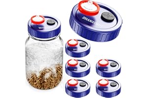 Mushroom Jar Liquid Culture Lid Wide Mouth Rejular Mouth Food Grade Plastic Grain Spawn Cultivation Mason Jar Lid with PTFE Membrane & Self Healing Injection Ports For Mushroom By ZHANXUBIO (70mm