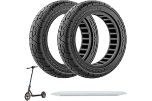 ‎OUXI OUXI 10X2.125 Off Road Reifen für Elektroroller Ninebot F20/F30/F40/F65, 10 Zoll Vollgummireifen für Vorder- und Hinterrad Vollgummireifen für Elektroroller Tubeless(Schwarz 2 Stück)