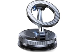 Coolpow Soporte Movil Coche para Magsafe [Ventosa de Vacío & Super Imanes] 360° Rotación Magnetico Suporte Telemovel Carro para Salpicadero/Parabrisas Accesorios Coche para iPhone 17 Pro MAX 16 15